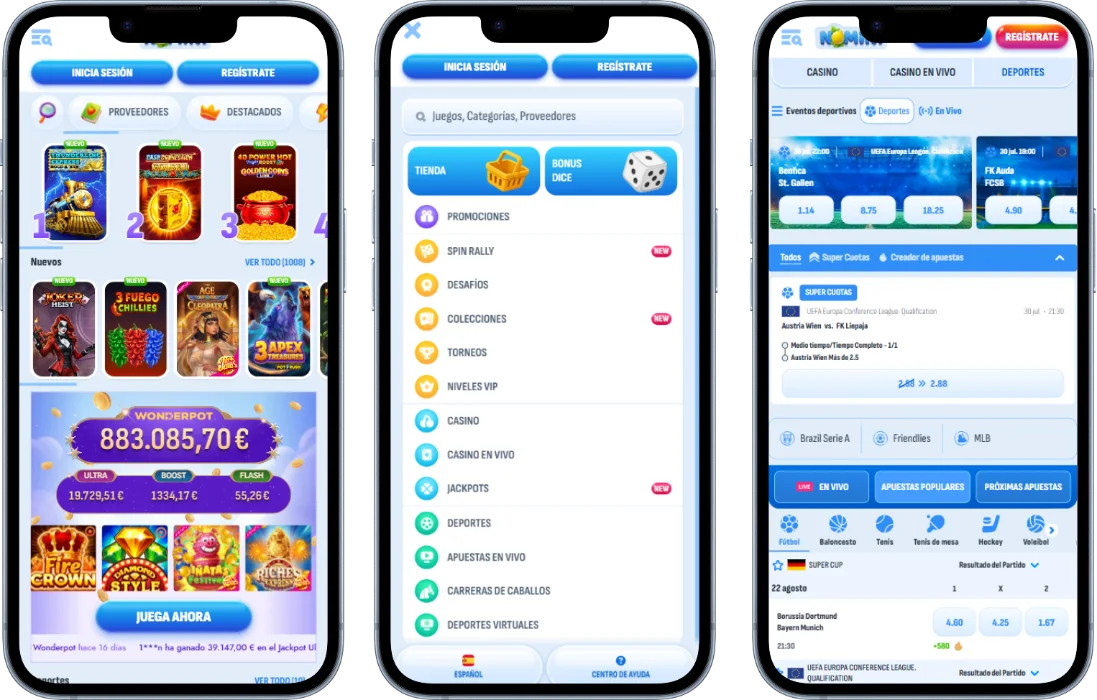 Nomini Casino Versión para móviles
